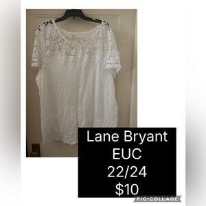 Lane Bryant Crochet Lace Yoke Tee